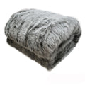 Sia Luxury Range Faux Fur Throw Rug 127 x 152 cm Mongolian Wolf V442-ATX-THROW-23SIAMONWOLF-GREY-RE