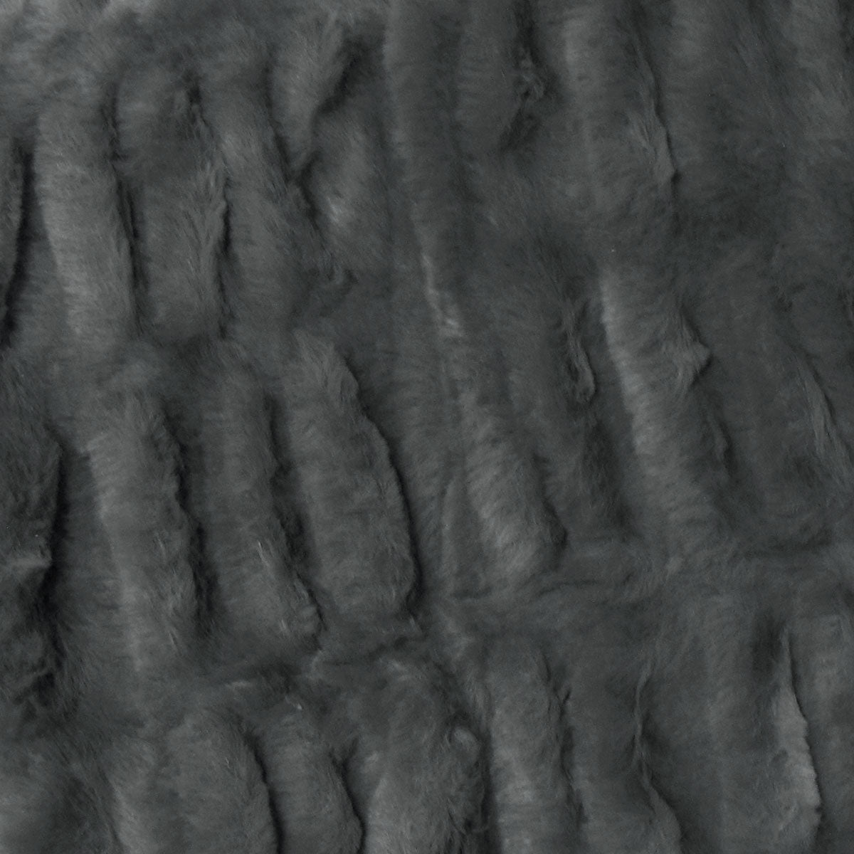 Harper Soft Ruched Pattern Faux Fur Throw Rug 127 x 152 cm Charcoal V442-ATX-THROW-HARPER-CHARCOAL-RE