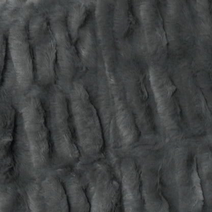 Harper Soft Ruched Pattern Faux Fur Throw Rug 127 x 152 cm Charcoal