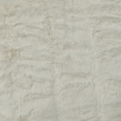 Harper Soft Ruched Pattern Faux Fur Throw Rug 127 x 152 cm Ivory V442-ATX-THROW-HARPER-IVORY-RE
