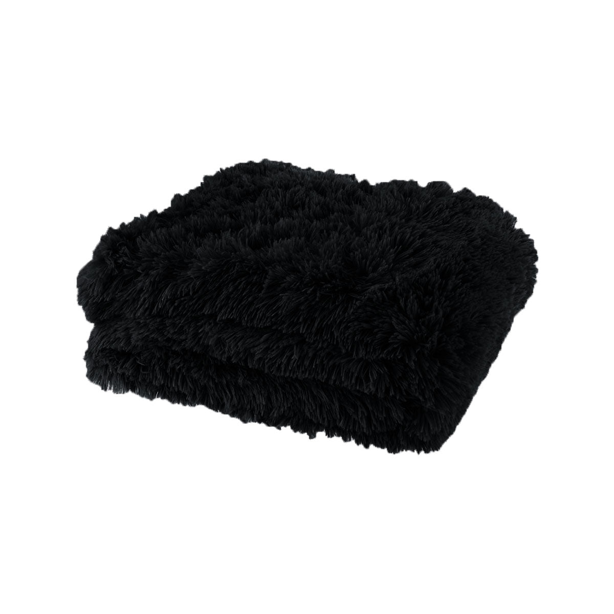 Lucia Nutural Collection Shaggy Throw Rug 127 x 152cm Black V442-ATX-THROW-LUCIASHAGGY-BLACK-RE