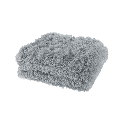 Lucia Nutural Collection Shaggy Throw Rug 127 x 152cm Grey V442-ATX-THROW-LUCIASHAGGY-GREY-RE