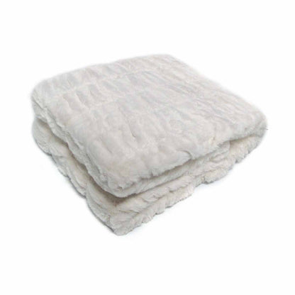 Meadow Soft Faux Fur Throw Rug 127 x 152 cm Off White V442-ATX-THROW-MEADOW-OFFWHITE-RE