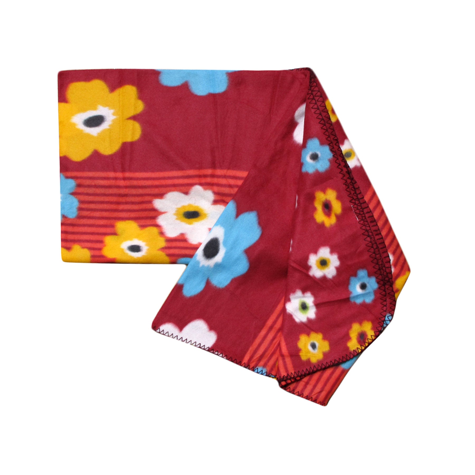 Assorted Extra Large Print Polar Fleece Throw Rug 150 x 200 cm Burgundy Floral V442-ATX-THROW-POLARFFLORAL-BURGUNDY-RE