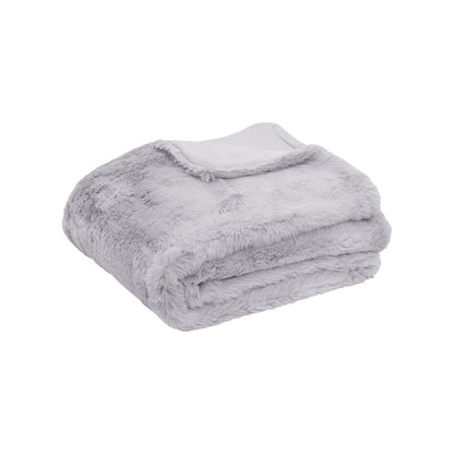 Tuscany Luxury Faux Sheep Wool Fur Throw Rug Silver V442-ATX-THROW-TUSCANY-SILVER-RE