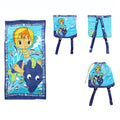 Kids Beach Towel N Bag Dolphin V442-ATX-TOWEL-2IN1DOLPHIN-BLUE-RE