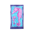 Extra Large Beach Towel N Bag Seahorse V442-ATX-TOWEL-2IN1SEAHORSE-BLUE-RE