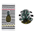 The Gaint Pineapple Cotton Beach Towel V442-ATX-TOWEL-GAINTPINEAPLE-BLACK-RE