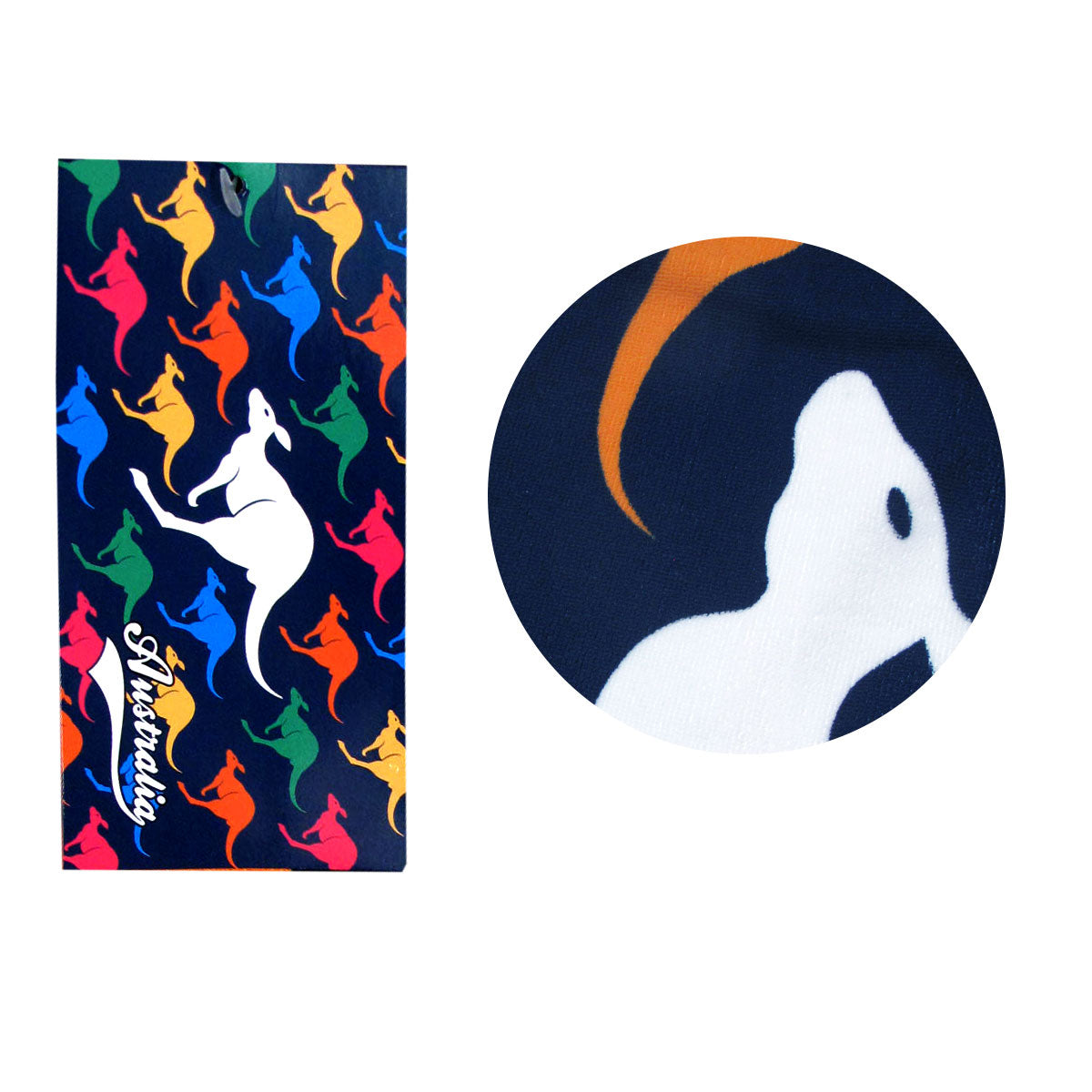 Jumping Kangaroos Printed Microfiber Beach Towel 75 x 152 cm V442-ATX-TOWEL-JUMPINGKANGAROOS-MULTI-RE