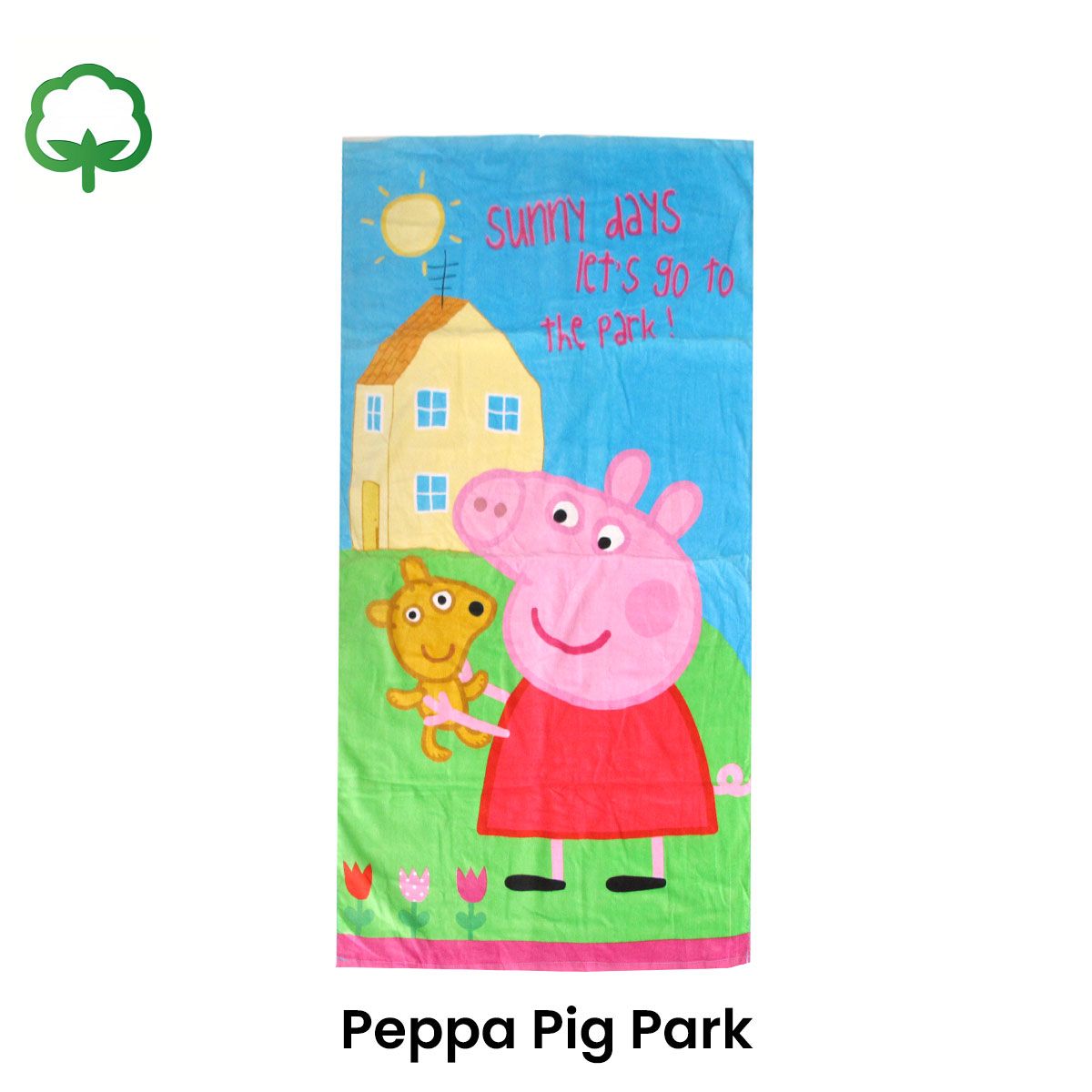 Kids Fun Theme Cotton Beach Towel 70 x 140 cm Peppa Pig Park V442-ATX-TOWEL-PEPPAPARK-MULTI-RE
