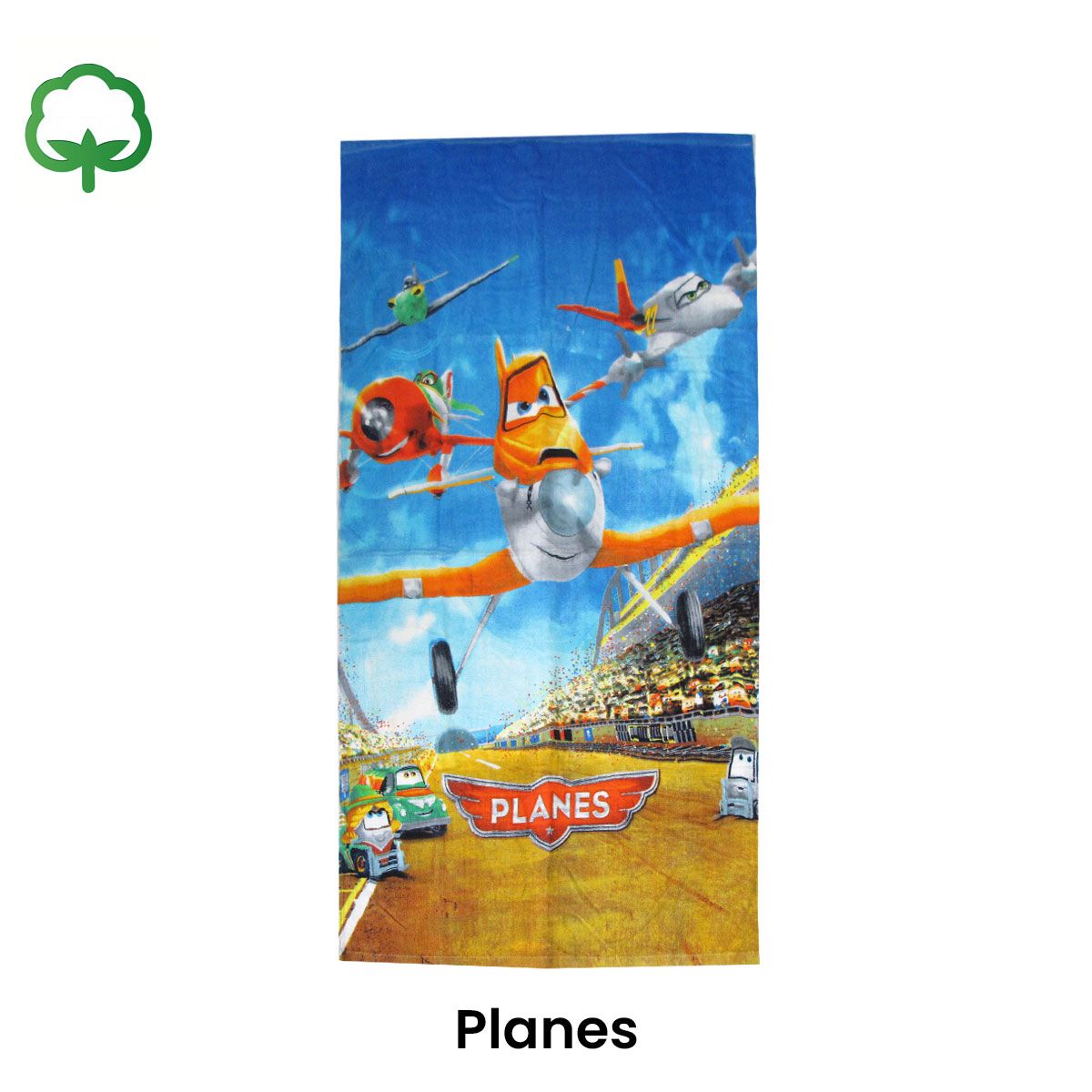 Boys Cartoon Cute Cotton Beach Towel 70 x 140 cm Lighting McQueen Planes V442-ATX-TOWEL-PLANES-MULTI-RE