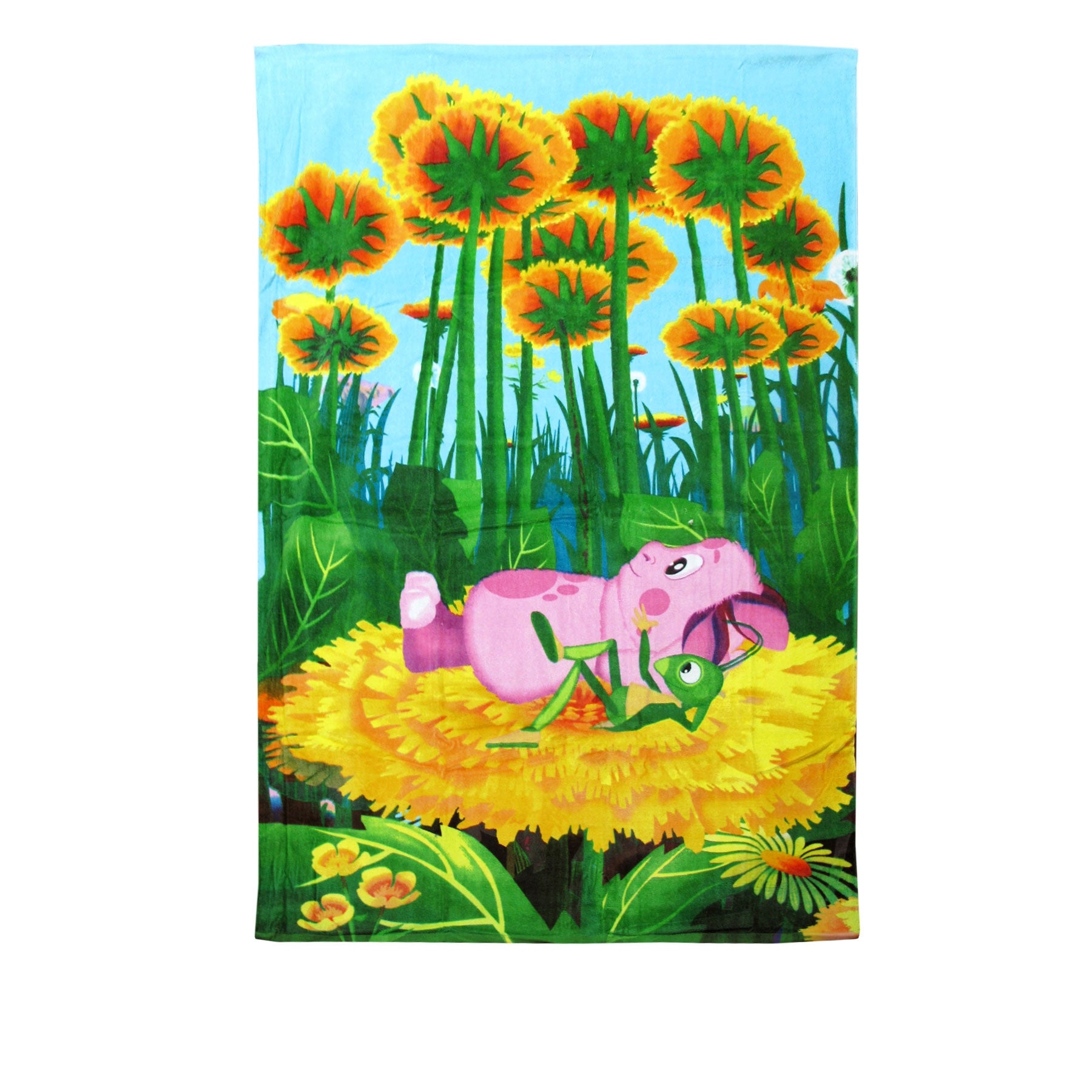The Adventure of Luntik Beach Towel Rest on Flowers V442-ATX-TOWEL-RESTONFLOWERS-MULTI-RE