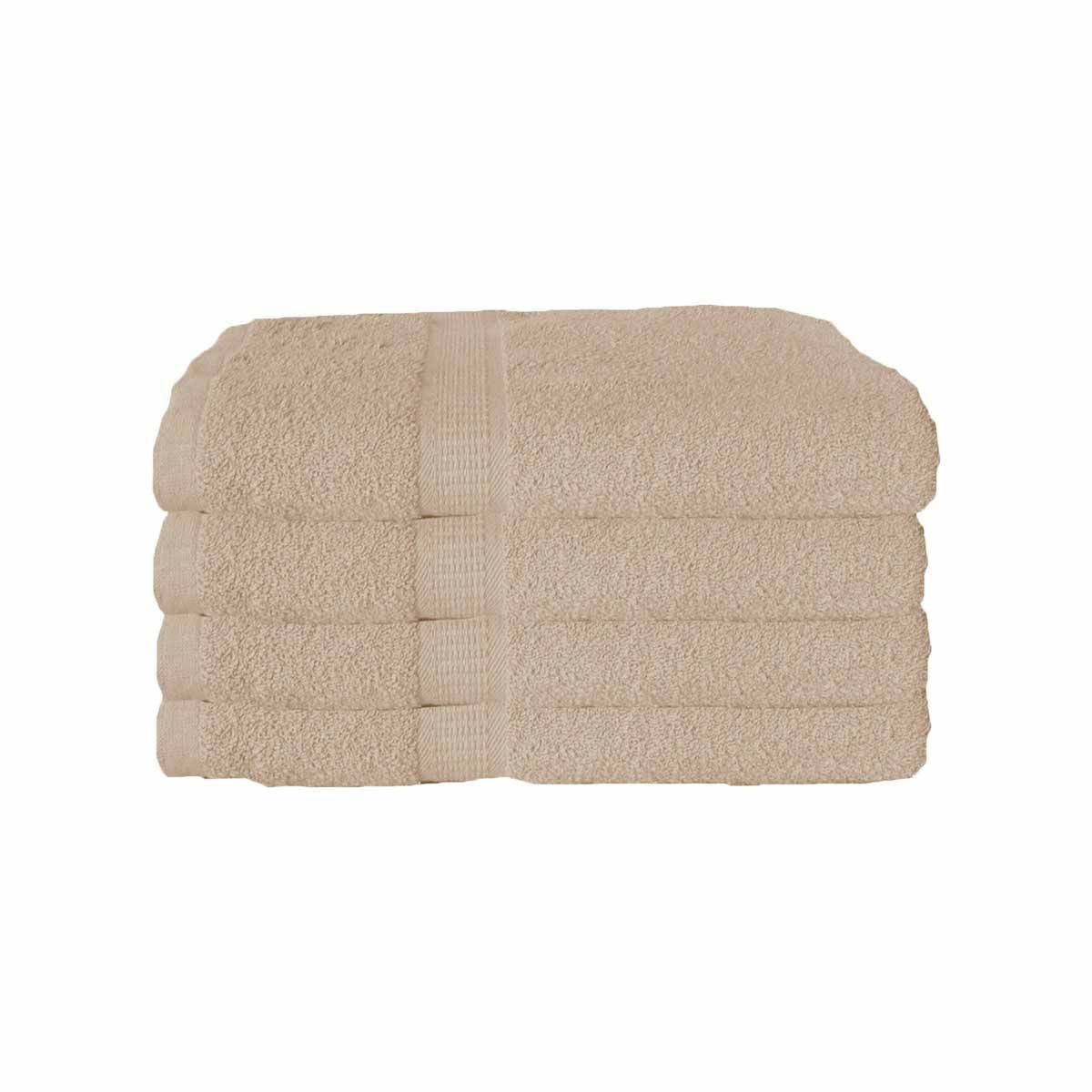 600GSM Set of 4 Combed Cotton Bath Towels 70 x 140 cm Latte (aka Frappe) V442-ATX-TOWEL-SETOF4600GSM-FRAPPE-RE