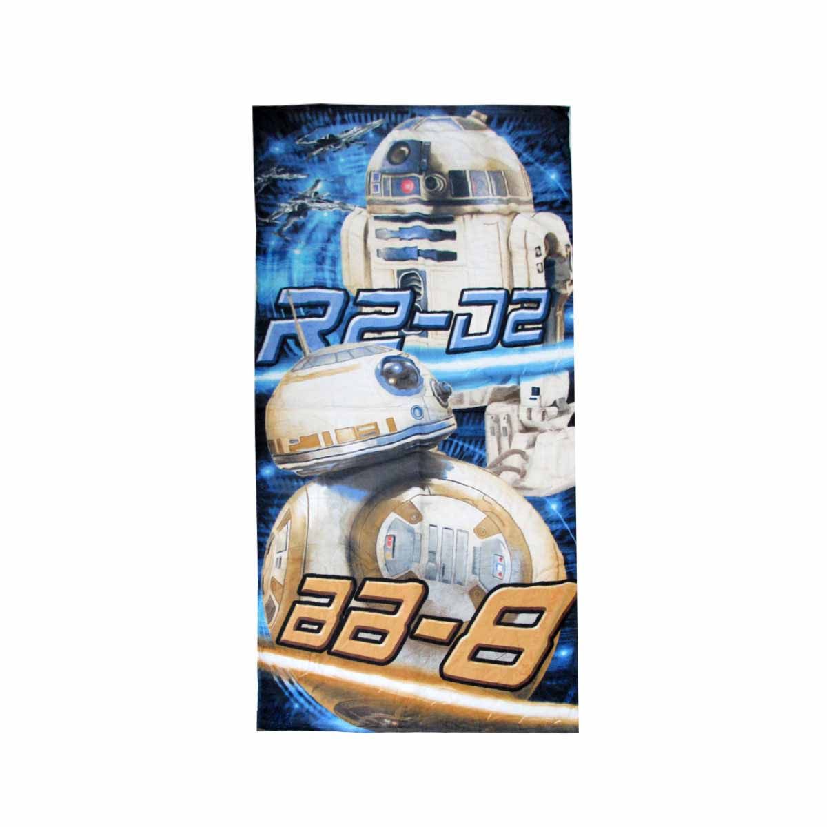 Teen Cool Theme Cotton Beach Towel 70 x 140 cm Star Wars Robots R2-D2 BB-8 V442-ATX-TOWEL-STARWARSROBOTS-MULTI-RE