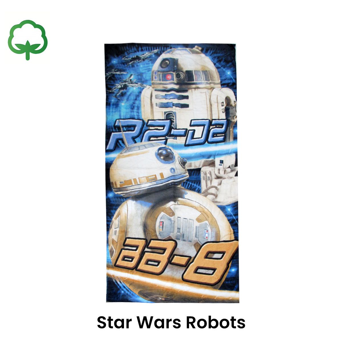 Teen Cool Theme Cotton Beach Towel 70 x 140 cm Star Wars Robots R2-D2 BB-8 V442-ATX-TOWEL-STARWARSROBOTS-MULTI-RE
