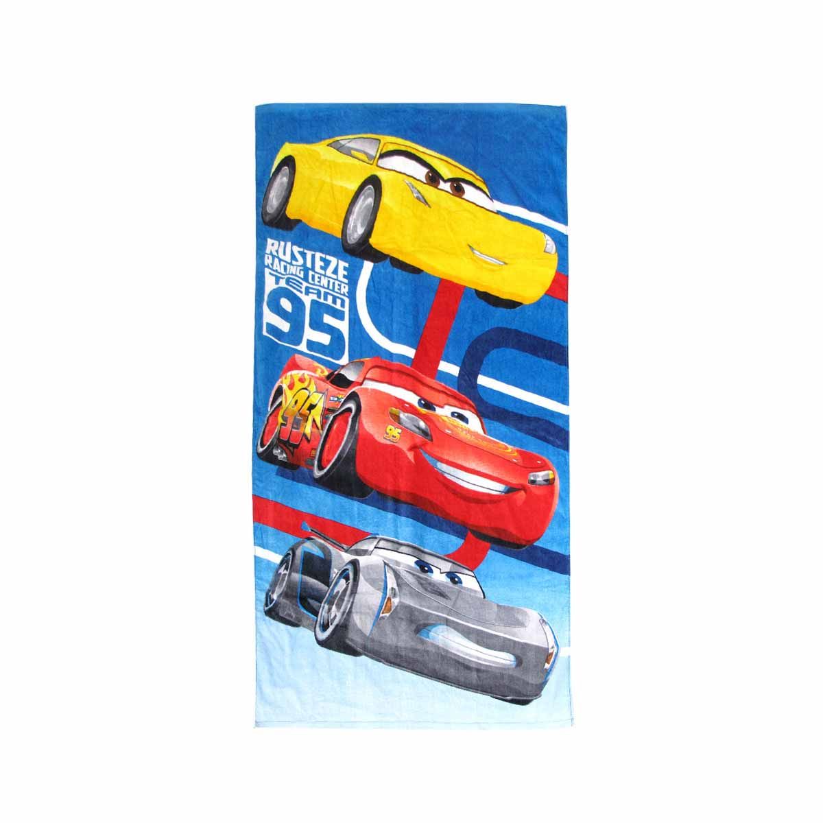 Boys Cartoon Cute Cotton Beach Towel 70 x 140 cm Lighting McQueen Team 95 V442-ATX-TOWEL-TEAM95-MULTI-RE