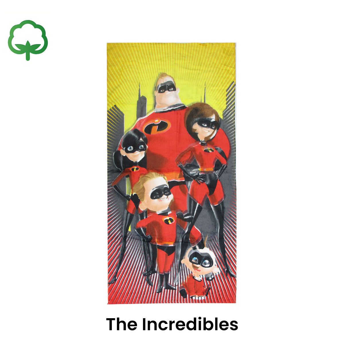 Kids Fun Theme Cotton Beach Towel 70 x 140 cm The Incredibles V442-ATX-TOWEL-THEINCREDIBLES-MULTI-RE