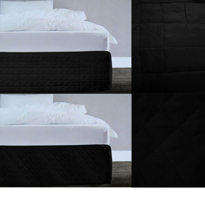 Random Pattern Quilted Valance Black Queen V442-ATX-VALANCE-RANDOMPATTERNQUILTED-BLACK-QS