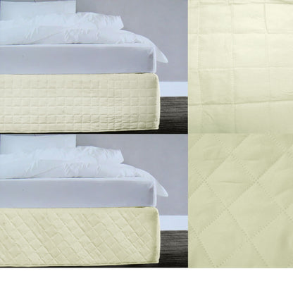 Random Pattern Quilted Valance Cream Queen V442-ATX-VALANCE-RANDOMPATTERNQUILTED-CREAM-QS