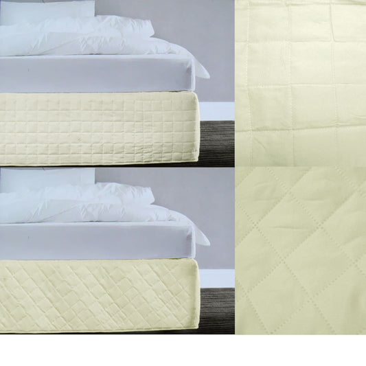 Random Pattern Quilted Valance Cream Queen V442-ATX-VALANCE-RANDOMPATTERNQUILTED-CREAM-QS
