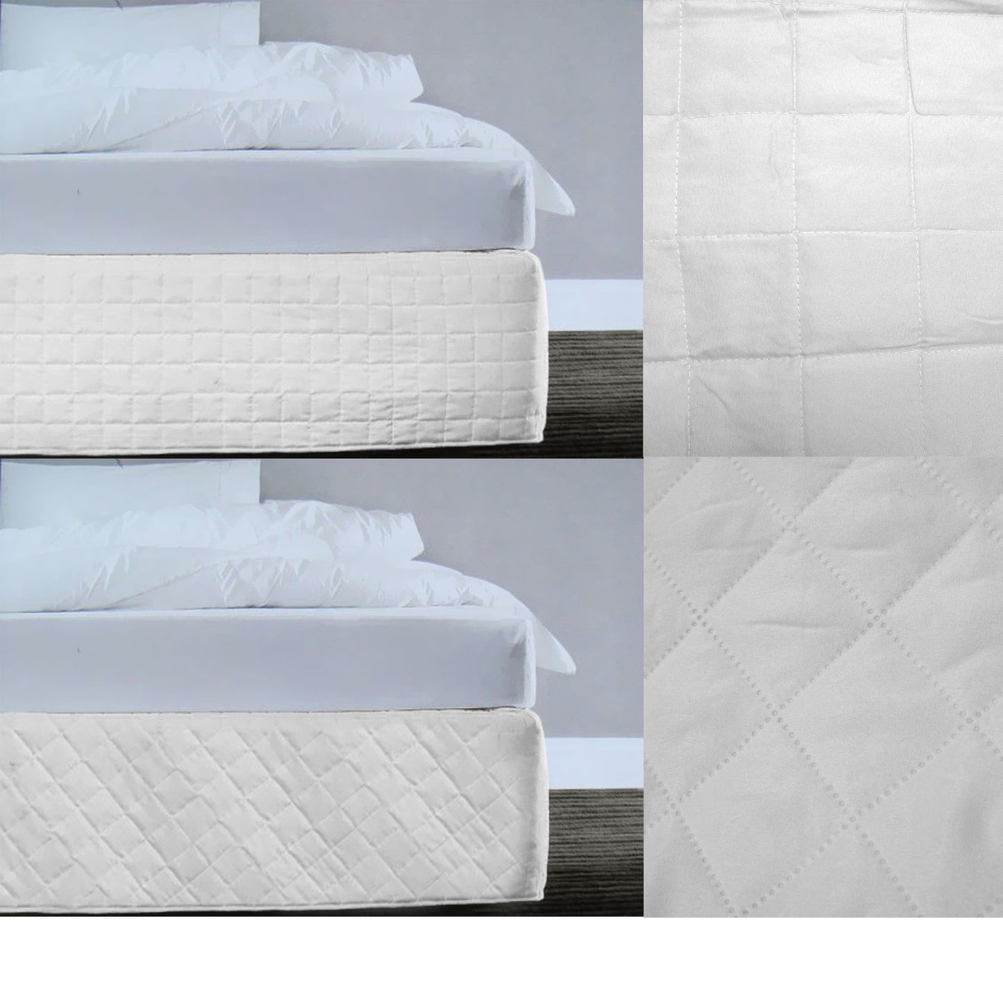 Random Pattern Quilted Valance White Queen V442-ATX-VALANCE-RANDOMPATTERNQUILTED-WHITE-QS