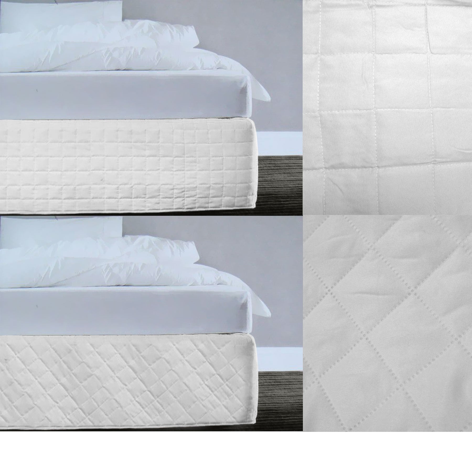 Random Pattern Quilted Valance White Queen V442-ATX-VALANCE-RANDOMPATTERNQUILTED-WHITE-QS