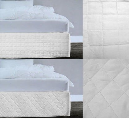 Random Pattern Quilted Valance White Queen V442-ATX-VALANCE-RANDOMPATTERNQUILTED-WHITE-QS