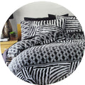 Homeport Kenya Black Printed Geometric Quilt Cover Set Double V442-AVT-QUILTCS-KENYA-BLACK-DS