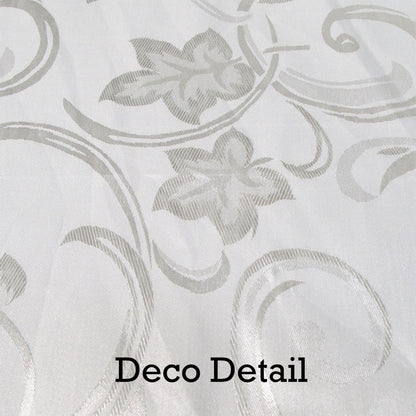 Deco White Luxury Jacquard Tablecloth 150 x 220 cm V442-AVT-TABLEC-DECO-220OB-WHITE
