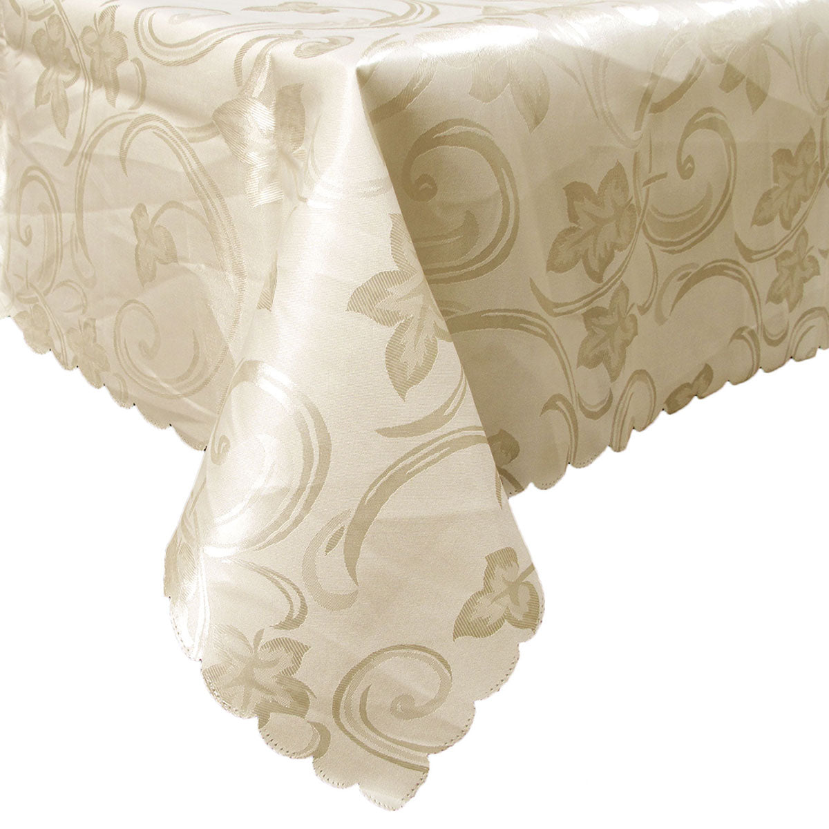 Deco Cream Luxury Jacquard Tablecloth 150 x 270 cm V442-AVT-TABLEC-DECO-270OB-CREAM