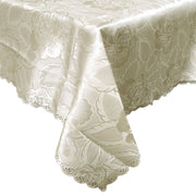 Rose Ecru Luxury Jacquard Tablecloth 150 x 270 cm V442-AVT-TABLEC-ROSE-270OB-ECRU
