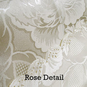 Rose Ecru Luxury Jacquard Tablecloth 150 x 270 cm V442-AVT-TABLEC-ROSE-270OB-ECRU