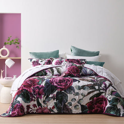 Bianca Abigail Berry Floral Printed Quilted Bedspread Set King V442-BCA-BEDSPREAD-ABIGAIL-BERRY-KI
