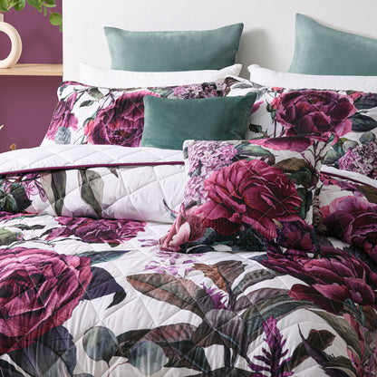 Bianca Abigail Berry Floral Printed Quilted Bedspread Set King V442-BCA-BEDSPREAD-ABIGAIL-BERRY-KI