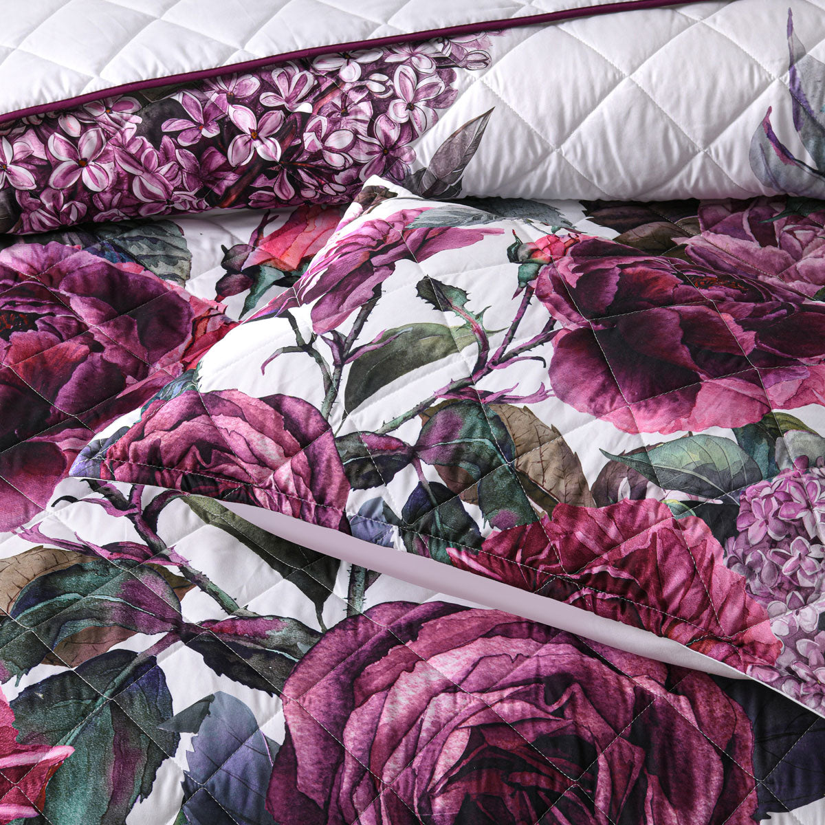 Bianca Abigail Berry Floral Printed Quilted Bedspread Set King V442-BCA-BEDSPREAD-ABIGAIL-BERRY-KI