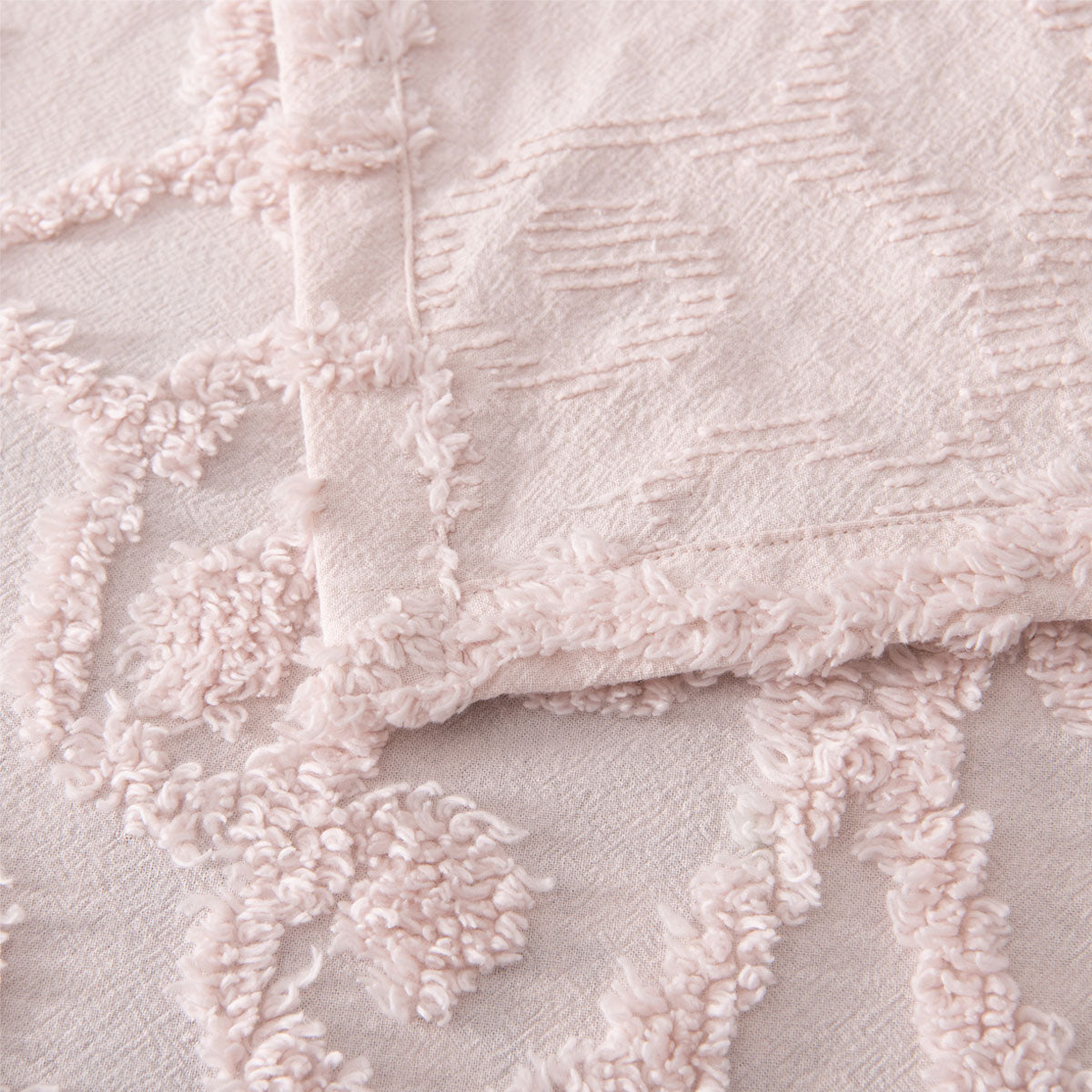 Bianca Ella Blush Cotton Chenille Floral Bedspread Set King V442-BCA-BEDSPREAD-ELLA-BLUSH-KI