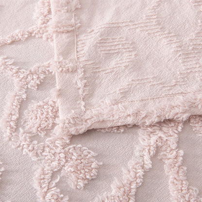 Bianca Ella Blush Cotton Chenille Floral Bedspread Set Super King V442-BCA-BEDSPREAD-ELLA-BLUSH-SK