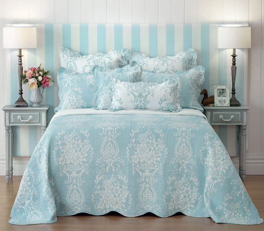 Bianca Florence Bedspread Set King V442-BCA-BEDSPREAD-FLORENCE-BLUE-KI