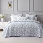 Bianca Laurieton Blue Jacquard Botanical Bedspread Set Single V442-BCA-BEDSPREAD-LAURIETON-BLUE-SB