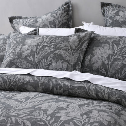 Bianca Maidstone Grey Floral Jacquard Bedspread Set King V442-BCA-BEDSPREAD-MAIDSTONE-GREY-KI