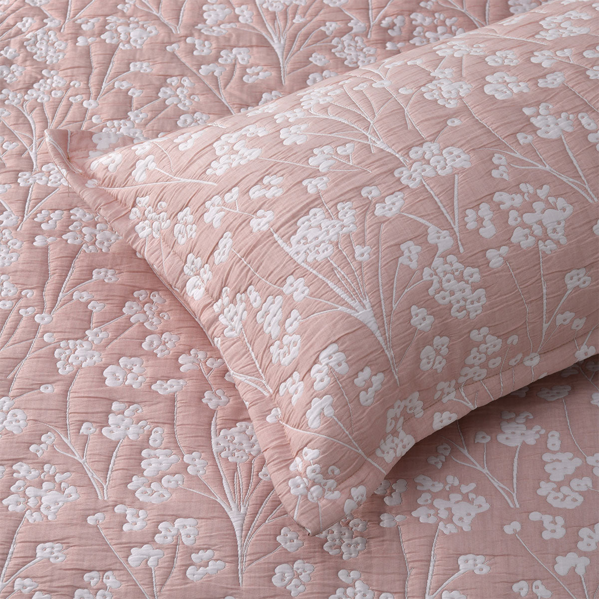 Bianca Myra Blush Floral Jacquard Bedspread Set King V442-BCA-BEDSPREAD-MYRA-BLUSH-KI