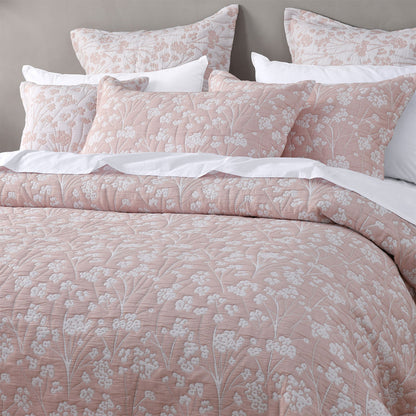 Bianca Myra Blush Floral Jacquard Bedspread Set Queen V442-BCA-BEDSPREAD-MYRA-BLUSH-QS