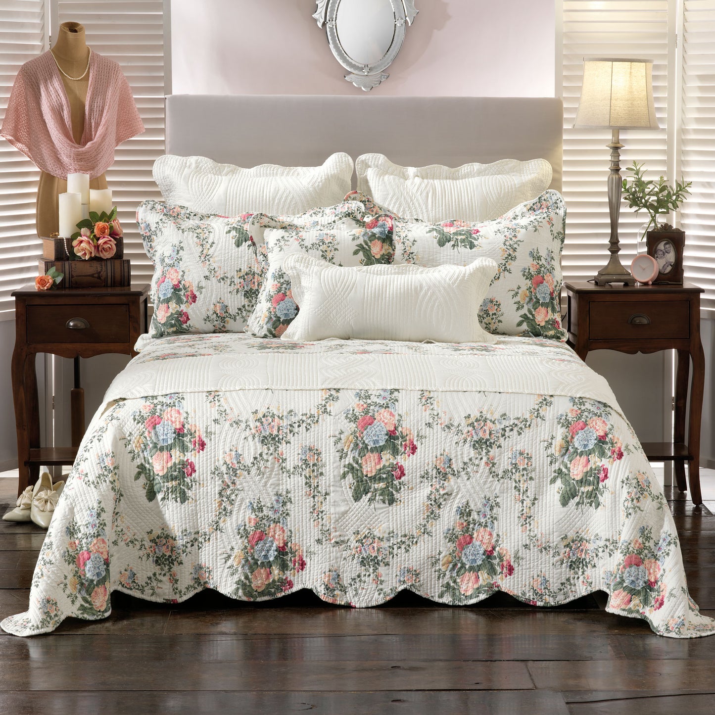 Bianca Rosedale Multi Bedspread Set Queen V442-BCA-BEDSPREAD-ROSEDALE-MULTI-QS