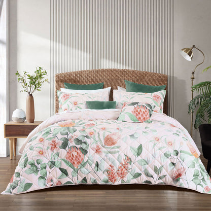 Bianca Sidney Blush Printed Floral Bedspread Set Queen V442-BCA-BEDSPREAD-SIDNEY-BLUSH-QS
