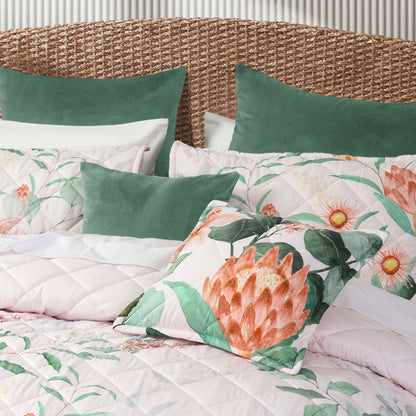 Bianca Sidney Blush Printed Floral Bedspread Set Queen V442-BCA-BEDSPREAD-SIDNEY-BLUSH-QS