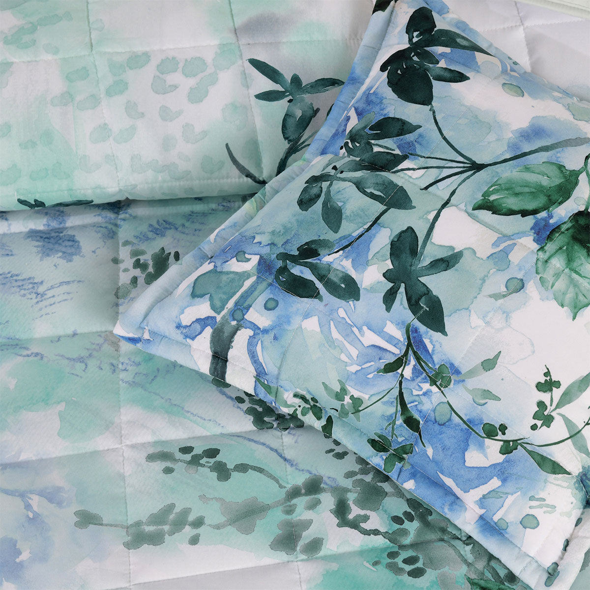 Bianca Woodbury White Botanical Printed Bedspread Set Queen V442-BCA-BEDSPREAD-WOODBURY-WHITE-QS