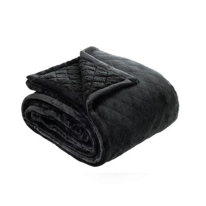 Bianca Mansfield Blanket Charcoal Single/Double V442-BCA-BLANKET-MANSFIELD-CHARCOAL-DS