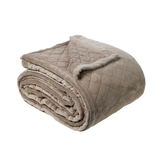 Bianca Mansfield Blanket Taupe (Also Known as Silver Grey) Single/Double V442-BCA-BLANKET-MANSFIELD-TAUPE-DS