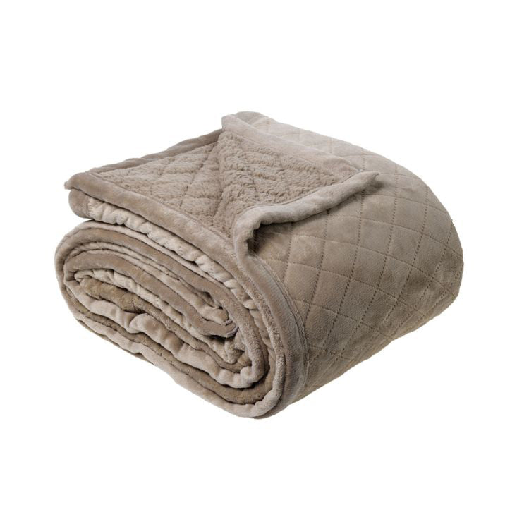 Bianca Mansfield Blanket Taupe (Also Known as Silver Grey) Super King V442-BCA-BLANKET-MANSFIELD-TAUPE-SK