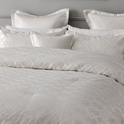 Bianca Firenze Pearl 6 Pcs Jacquard Geometric Comforter Set Super King V442-BCA-COMFORTER-FIRENZE-PEARL-SK